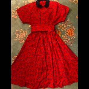 Pure Lightweight Wool Red Dress